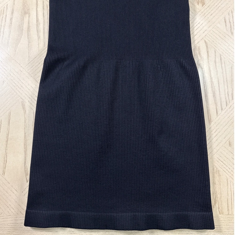 OQQ Black Ribbed Short Sleeve Zip Up Mock Neck Bodycon Mini Dress Compression S - Picture 7 of 12